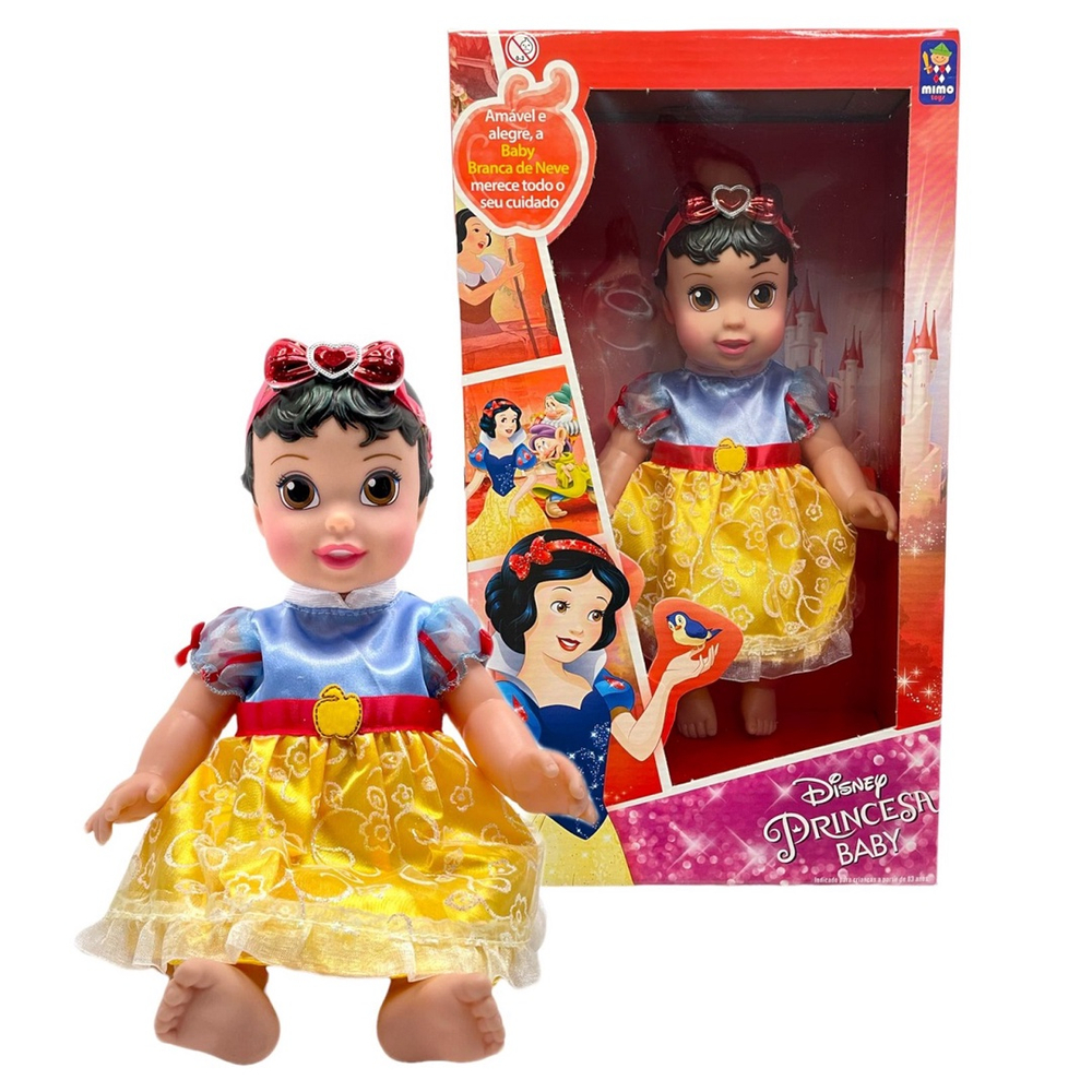 Boneca Bebê Princesa Branca de Neve Articulada Vinil Disney no Shoptime