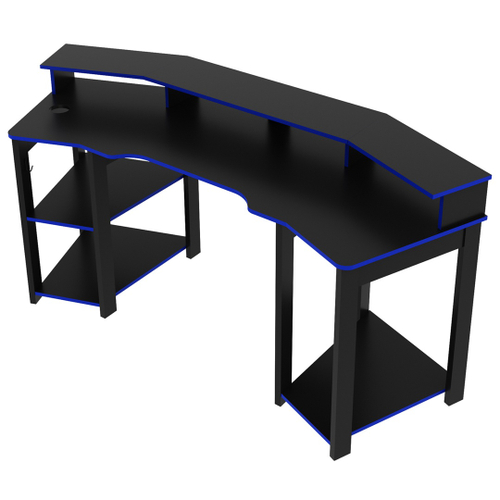 Mesa Gamer Para 2 Monitores 3 Prateleiras Preto/azul Me4167 - Tecno ...