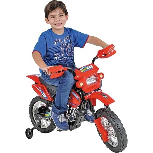 Mini Moto Elétrica Infantil Preta 6v Motostar - Brink+