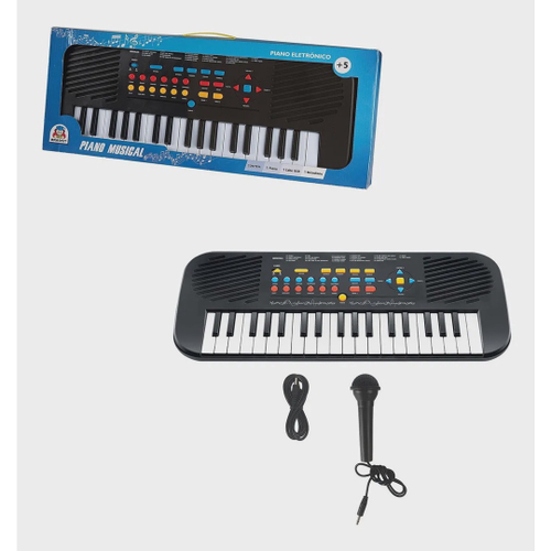 Teclado Com Microfone Piano Infantil Brinquedo Musical no Shoptime