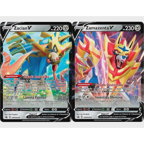 Carta Pokémon Kit Zacian-v & Zamazenta-v + Brinde - Copag em Promoção na  Americanas