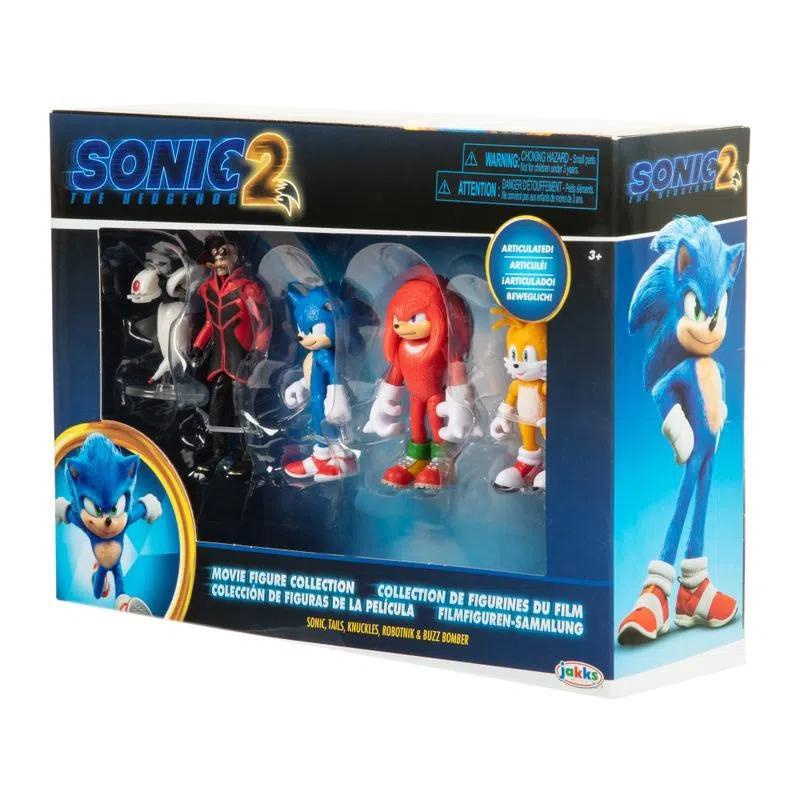 Bonecos Sonic 2 Filme - Kit com 5 Personagens – 7cm (2.5 Polegadas) - Jakks  - Tails - Knuckles - Robotnik