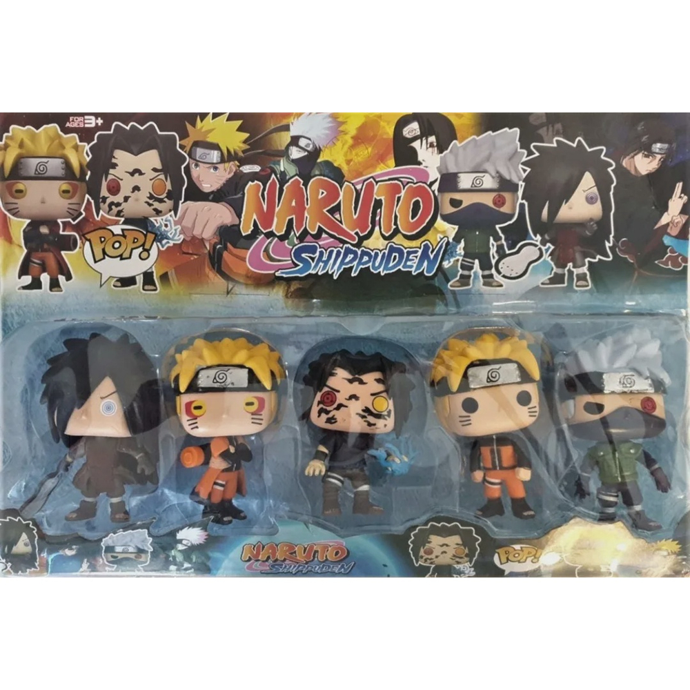 Kit com 5 Bonecos Desenho Naruto Shippuden Pop Grande no Shoptime