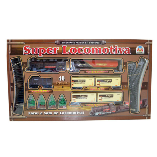 Ferrorama Trem Clássico Super Trilhos Locomotiva Com Luz E Som 45 Pçs