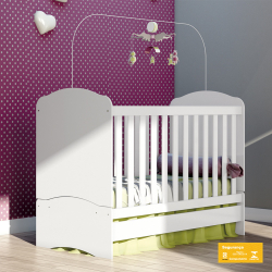 Berço Mini Cama Bala de Menta Henn I02-10 Branco Menor preço em Berço Mini Cama Bala de Menta Henn I02-10 Branco