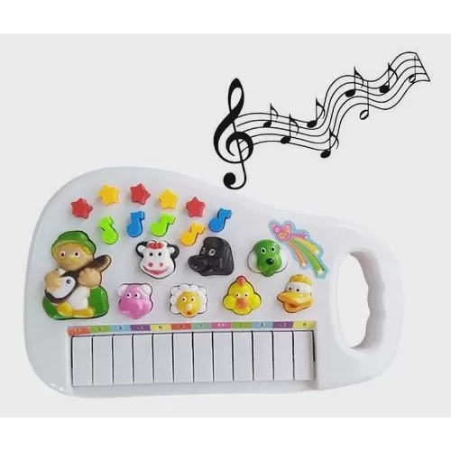 Piano teclado musical infantil bebe sons animais eletronico