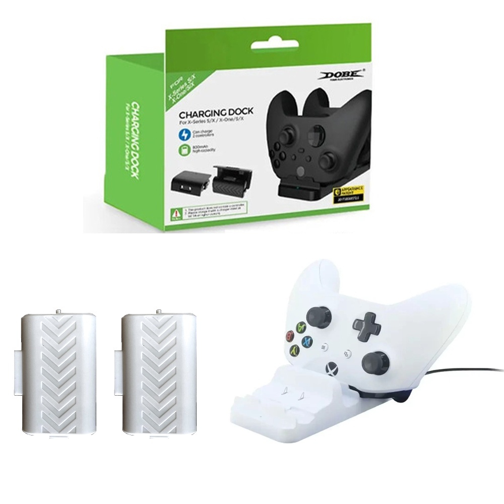 Base Carregadora 2 Baterias Controle Xbox Series X S Branco Submarino