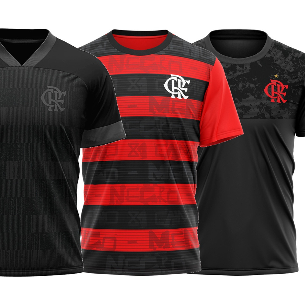 Kit 3 camisas do flamengo oficial licenciado submarino