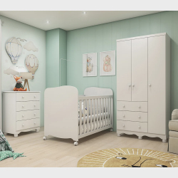Quarto de Bebê Completo com Berço Guarda Roupa 3 Portas e Cômoda 100% mdf Mimo Móveis Peroba Menor preço em Quarto de Bebê Completo com Berço Guarda Roupa 3 Portas e Cômoda 100% mdf Mimo Móveis Peroba