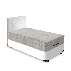 Box + Cabeceira Provença e Colchão Solteiro- Ortobom- AirTech SpringPocket- 88x188x65cm Branco Menor preço em Box + Cabeceira Provença e Colchão Solteiro- Ortobom- AirTech SpringPocket- 88x188x65cm Branco