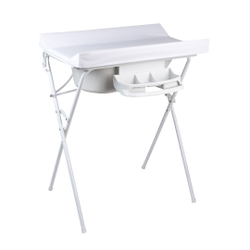 Menor preço em Banheira Luxo com suporte dobrável, trocador e saboneteira, tanque 25 l, até 30Kg, Branca - Hercules