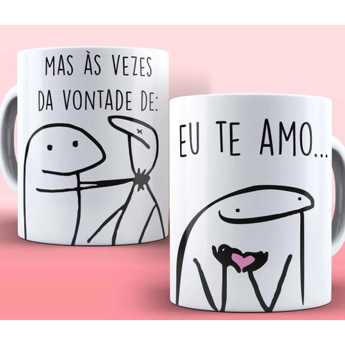 Almofada Caneca Flork Frase Meme Palito Te Amo Engraçada Top