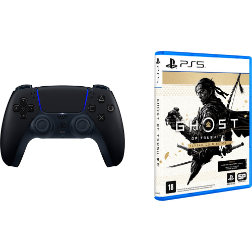 Controle Sem Fio Dualsense Midnight Black Playstation®5 + Game Ghost Of  Tsushima Versao Do Diretor - PS5 em Promoção na Americanas