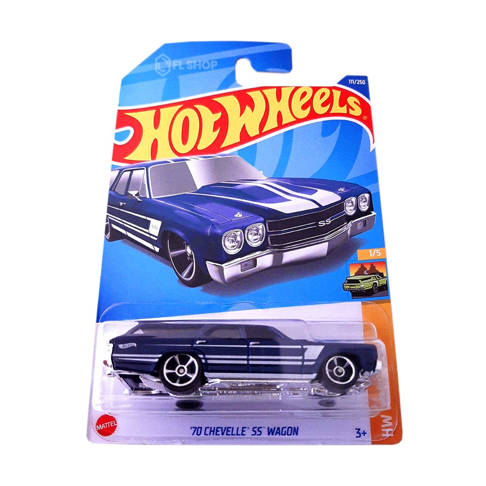 Carrinho Hot Wheels 70s Van Palavra Cruzada Azul Escuro