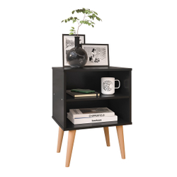 Mesa de Cabeceira Retrô rpm com Nicho - Preto - rpm Móveis Menor preço em Mesa de Cabeceira Retrô rpm com Nicho - Preto - rpm Móveis