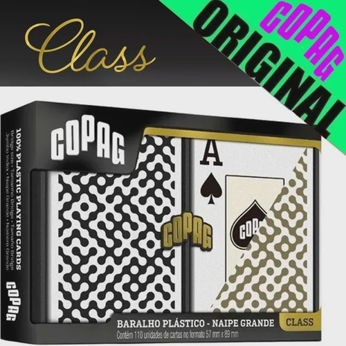 Baralho Copag Class Naipe Grande Estojo Duplo Preto Dourado