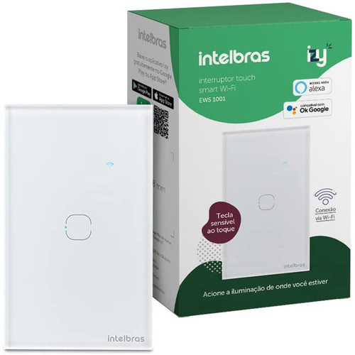 Interruptor inteligente smart wifi touch intelbras ews 1001 em