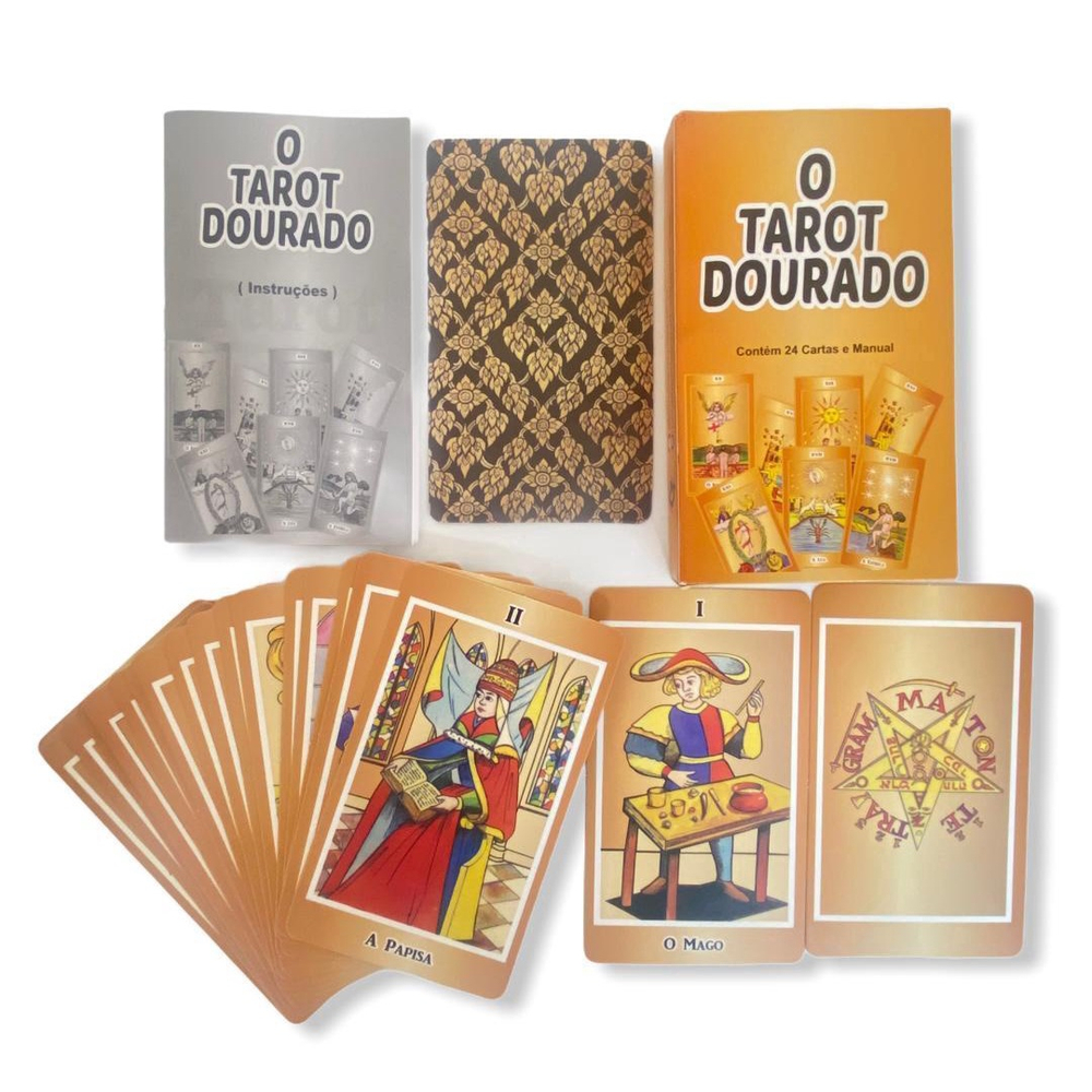 Baralho O Tarot Dourado Oráculo Deck 24 Cartas na Americanas Empresas