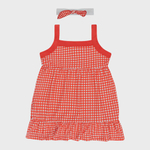 Vestido Infantil Ciganinha Xadrez Vermelho - Big Bless