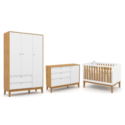 Dormitório Completo Infantil Unique 3 Portas, Cômoda com Porta e Berço Branco Soft/Freijó/Eco Wood - Matic Móveis é ruim? Dormitório Completo Infantil Unique 3 Portas, Cômoda com Porta e Berço Branco Soft/Freijó/Eco Wood - Matic Móveis é boa?