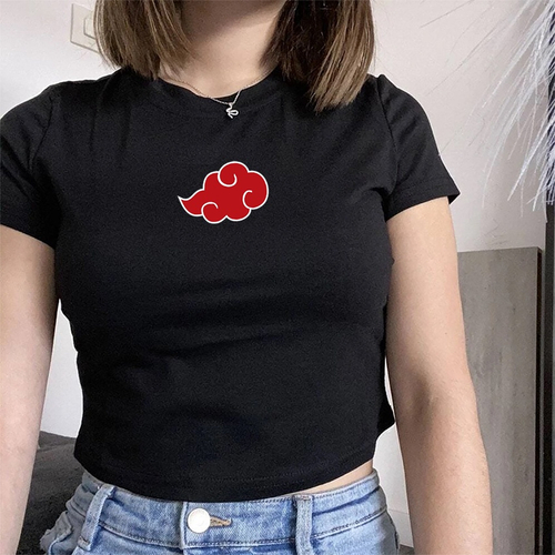 Blusa feminina básica cropped simbolo da nuvem naruto preto de algodao em  Promoção na Americanas