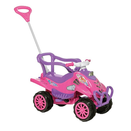 Carrinho Super Banjipe Reclinável com Capota Passeio & Pedal Preto  Quadriciclo Infantil Veículo com Cinto Empurrador