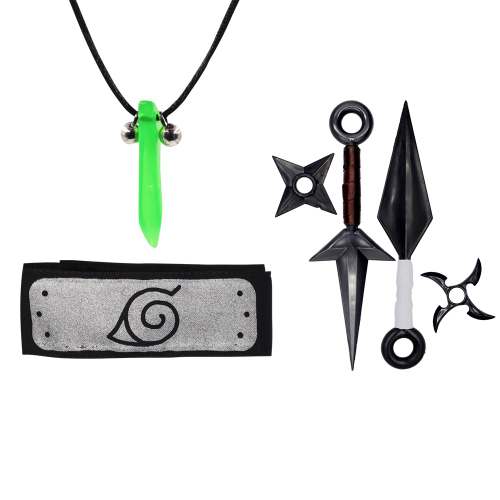 Kit Presente Kunais - Bandana Konoha, Colar Akatsuki & Tsunade