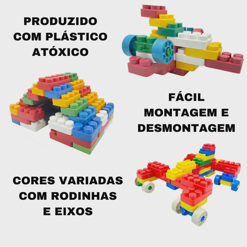 Blocos De Montar 504 Peças Grandes Brinquedo Educativo