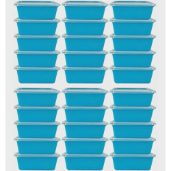 Pote Retangular 1000ml Tampa Transparente Kit com 30 Unidades Azul - Alvini Plasticos é boa?