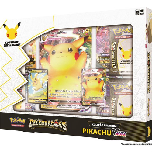 Jogo de Cartas Pokemon Box Coleção Pikachu V 38 Cartas