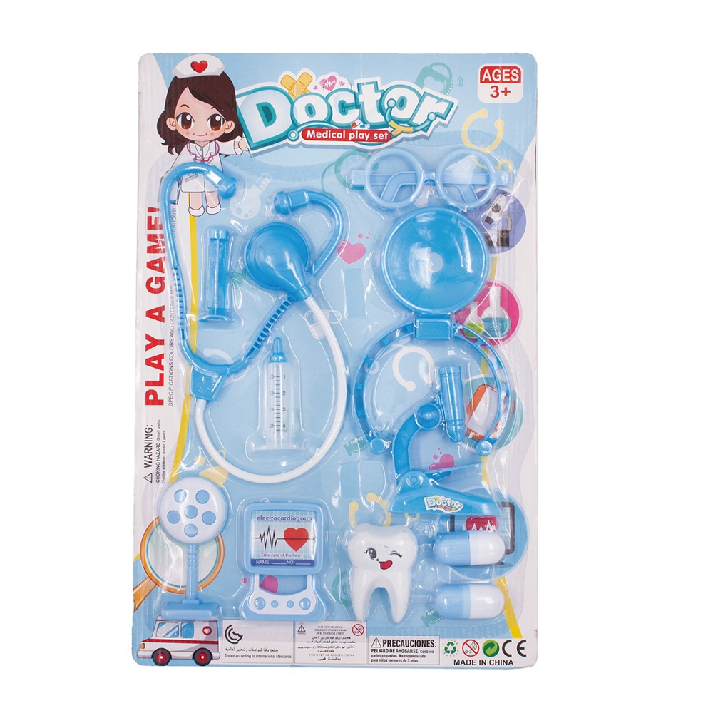 Brinquedo Kit Dentista Infantil Médico Doutor Didático - Azul