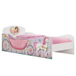Cama Infantil Carruagem Princesas na Floresta Branco Acetinado Móveis Estrela Menor preço em Cama Infantil Carruagem Princesas na Floresta Branco Acetinado Móveis Estrela