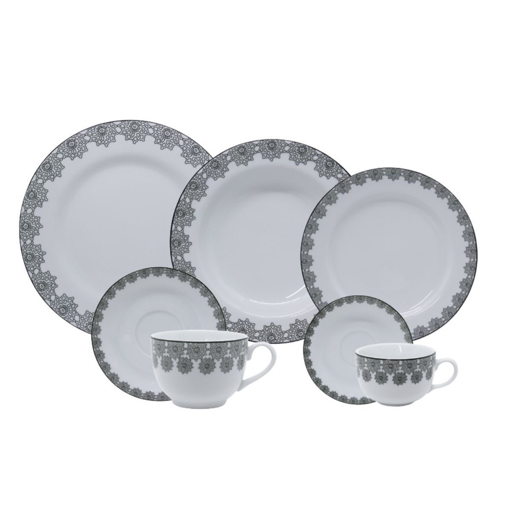 APARELHO JANTAR VINTAGE BLOOM 42 PCS PORCELANA