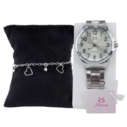 Kit Relógio Feminino Analógico Aco Prata original pulseira é boa?