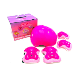 Kit Proteção Infantil Capacete Para Bike Patins Skate Rosa é boa?
