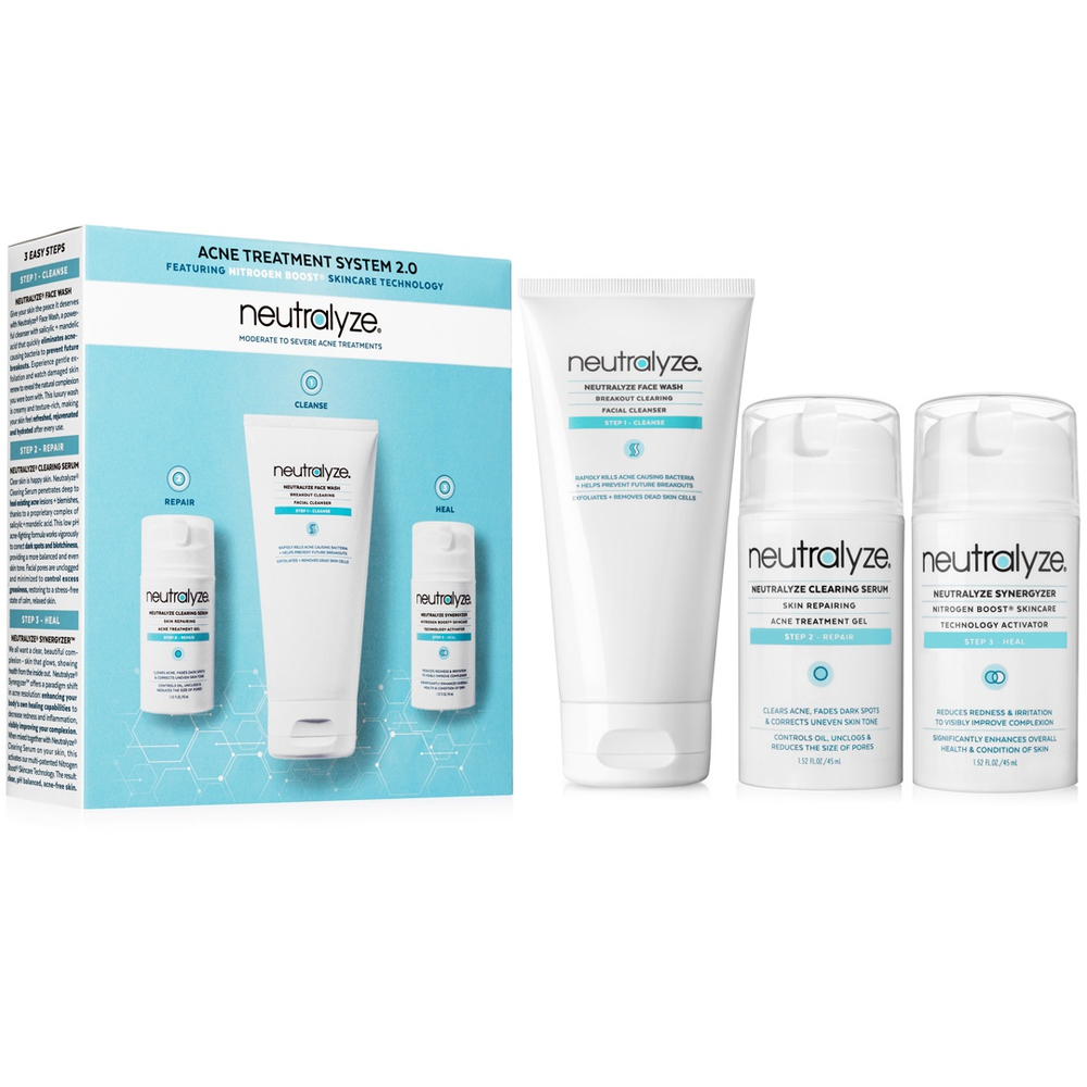 Kit de Tratamento Anti-Acne Neutralyze - 3 Passo Acne Kit (Limpeza Reparo Cura)