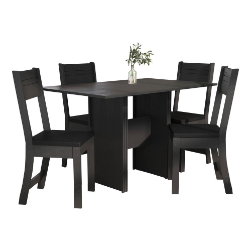 Jogo com 4 Cadeiras 118 Para Cozinha / Sala de Jantar - Preto Fosco -  Assento Rattan - og Móveis no Shoptime