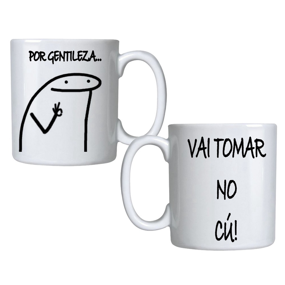 Caneca meme boneco palito te amo mas. no Shoptime