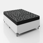 Cama Box Viúva + Colchão Espuma D20 - 51x128x188cm - e-Shop Casa - Couro Branco