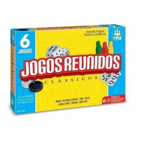 Jogo De Tabuleiro Jogos Reunidos 6 Em 1 Clássicos Nig