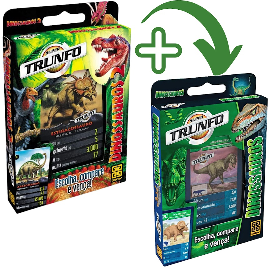 Jogo Super Trunfo Dinossauros - 01402 Grow