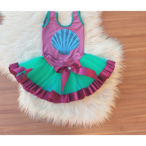 Roupa Fantasia Sereia Mesversario C Tiara Ariel Bebe Menina