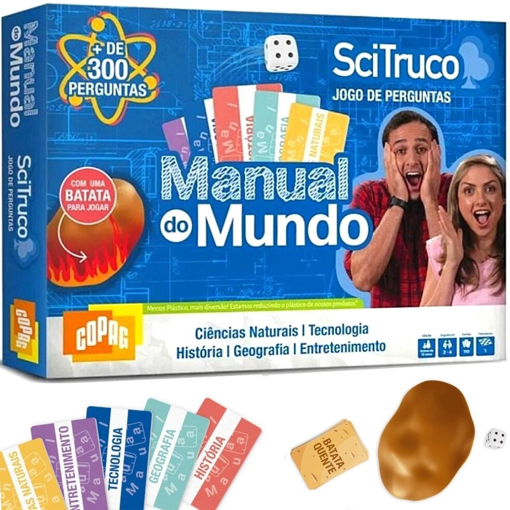 Jogo de Perguntas Manual do Mundo +300 Perguntas Copag 98447