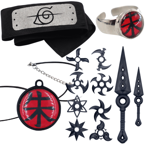 Bandana Akatskuki Nuvem Itachi Colar com Kit Ninja Uchiha em Promoção na  Americanas