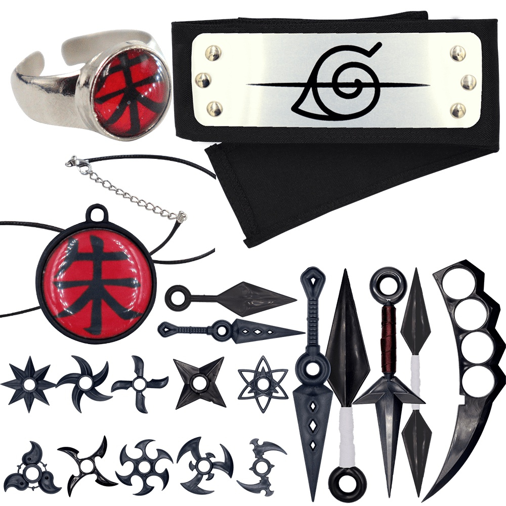 Kit Anel Akatsuki Todos Colar Naruto Itachi Envio Ful Rapido