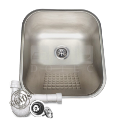 Mini tanque inox 34x40x20CM escovado com valvula E sifao é boa?
