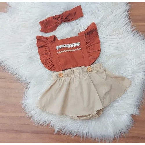 Jardineira body romper bebê com tiara mesvesário moana no Shoptime