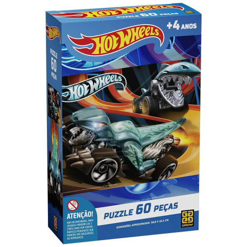 Quebra-cabeça Hot Wheels 24 peças carros de corrida para 3-7 anos Z14