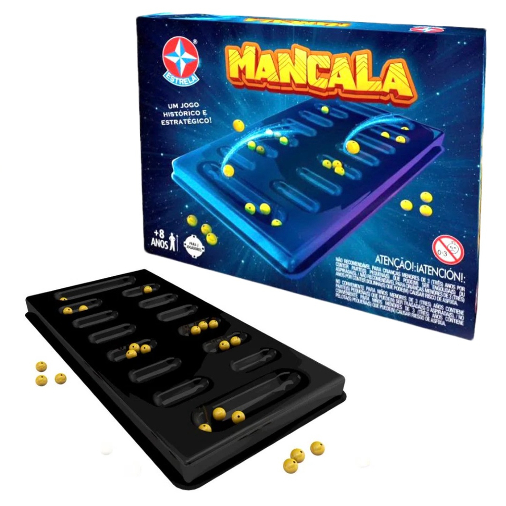 Jogo de tabuleiro mancala educativo estrat gico lan amento em promo o