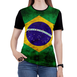 Camiseta da Bandeira Brasil Feminina blusa Menor preço em Camiseta da Bandeira Brasil Feminina blusa